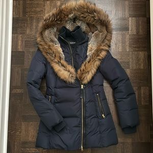 Mackage Adali Down Coat Small Navy Blue